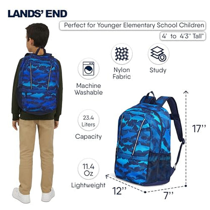 Lands' End Unisex Kids Medium ClassMate Lightweight Durable Elementary School Backpack, Limoges - color: Limoges