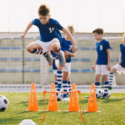 VALICLUD Adjustable Plastic Soccer Training Hurdles Foldable Agility Training Hurdles with 3 Height Levels for Youth Soccer Practice