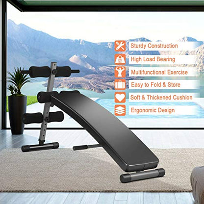 Goplus Adjustable Bench Sit up Bench Slant Board Decline Ab Bench Crunch Board