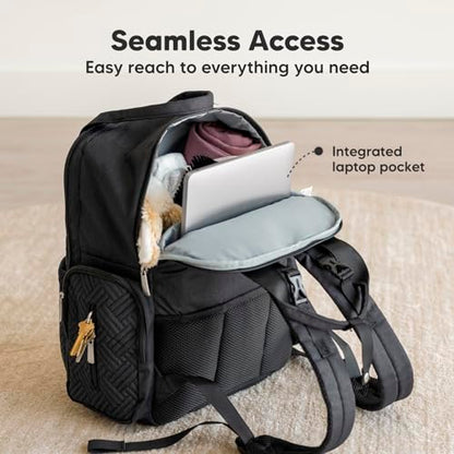 KeaBabies Diaper Bag Backpack for Girls, Boys - Mom and Dad Baby Bag with Diaper Changing Pad for Newborns, Toddlers, 2 Kids (Charcoal)