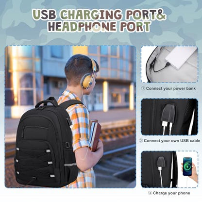 ACESAK Camo Backpack for Boys, Tactical Kids Backpack Boys, School Bags for Boy Children Teens Kids Elementary Middle High School, Military Bookbag and Lunch Bag Pencil Case Set with USB Charging Port - color: Black