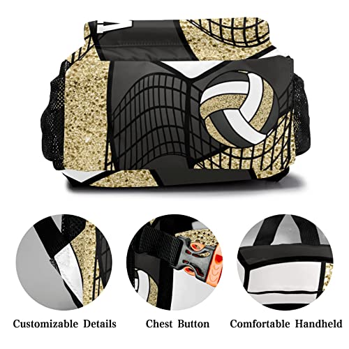 Personalized Sport Volleyball Print Multifuction Backpack with Name Text for Women Men Gift - color: Backpack 22