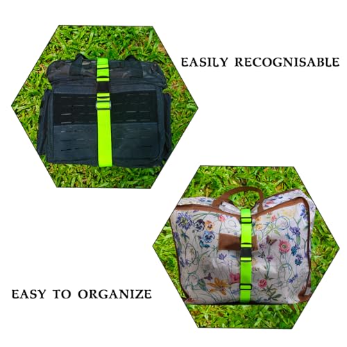 MAGARROW 1.5" Utility Luggage Straps with Buckle Adjustable, 4-Pack (Neon Green, 5.4 feet Long) - color: Neon Green, size: 1.5 in x 5.4 ft