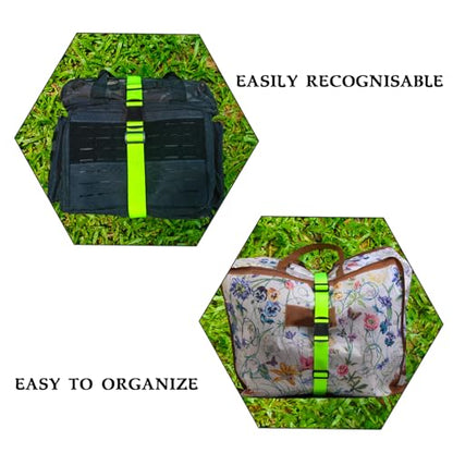 MAGARROW 1.5" Utility Luggage Straps with Buckle Adjustable, 4-Pack (Neon Green, 9.5 feet Long) - color: Neon Green, size: 1.5 in x 9.5 ft