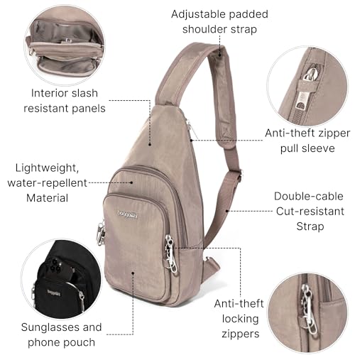 Baggallini Securtex Anti-Theft Daytripper Sling - color: Moonrock