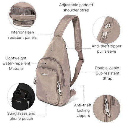 Baggallini Securtex Anti-Theft Daytripper Sling - color: Moonrock