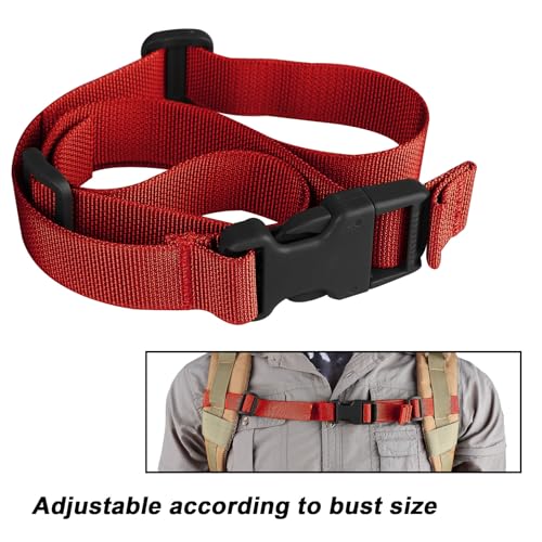 XTACER Backpack Chest Strap Adjustable Backpack Sternum Strap Chest Belt with Buckle (Pack of 4) - color: Red