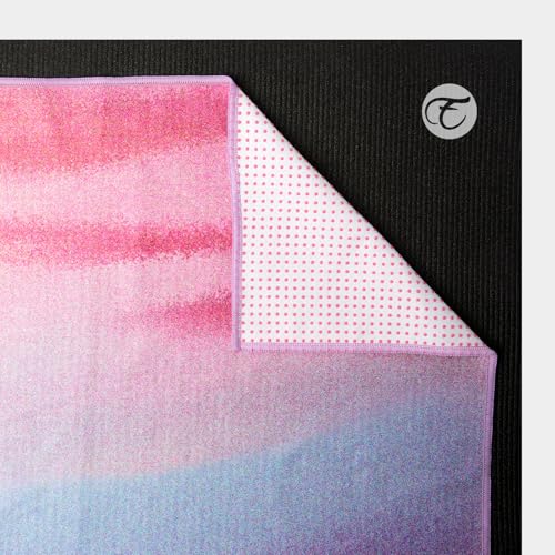 Eunzel Hot Yoga Towel, Non Slip Yoga Mat Towel Sweat Absorbent Printed Yoga Towel with Grip Dots for Hot Yoga, Pilates and Workout 72"x 24", Sunset - color: Sunset