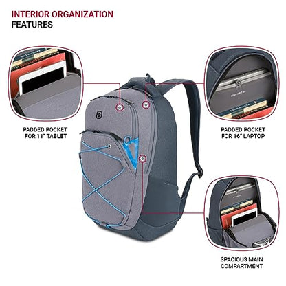 SwissGear 8175 Laptop Backpack, Navy/Grey Heather, 18 Inches - color: Navy/Grey Heather