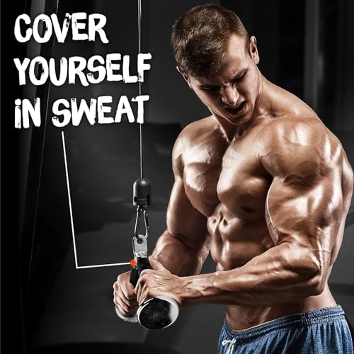 Yes4All Cable Machine Attachment, Row Handles, Tricep Rope, Straight Bar, V Bar, LAT Pulldown Accessories Load 880 LB for Home Gym - color: F. V Bar - Rubber