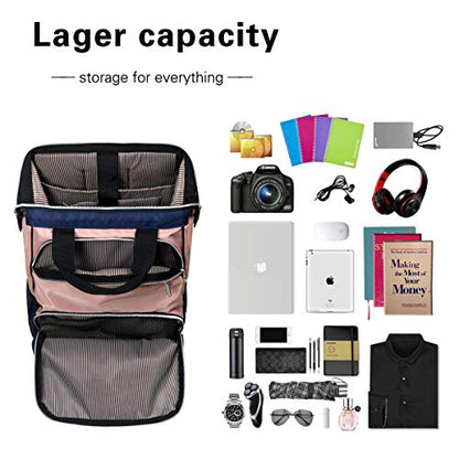 Hap Tim Laptop Backpack, Travel Backpack for Women, Pink Work Backpack (7651-BP) - color: Blue Pink