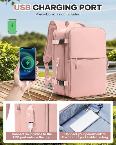 Vacuum Seal Travel Backpack with Air Pump Compression Waterproof Vacpack Carry On Backpack for Travel Daypack Women Men with Vacuum System Airlines Approved Vacpack Laptop Space Saver Bags Pink - color: B14-pink(with Air Pump)