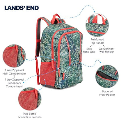Lands' End Unisex Kids Large ClassMate Lightweight Durable Elementary School Backpack, Dusty Olive - color: Dusty Olive