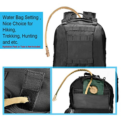 CVLIFE Tactical Backpack Military Army Rucksack 60L Large Assault Pack Detachable Molle Bag - color: 02-black