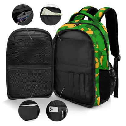 Green Gold Volleyball Pattern Casual Backpack Daypack Laptop Bag Custom Shoulders Backpacks for Man Woman Gifts - color: Green Gold Volleyball Pattern