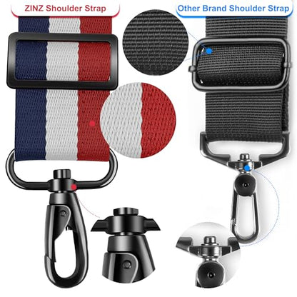 ZINZ 74" Shoulder Strap with Fixed Pad and Dual Balanced Buckles，Blue-White-Red Stripe - color: Blue-white-red Stripe
