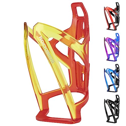 ROCKBROS Bike Water Bottle Holder Ultra-Light Bicycle Bottle Cages with Screws Tool, Universal Bike Cup Holder Rack for Road MTB Bikes… - color: Red-Yellow, size: Standard