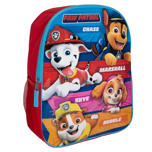 AI ACCESSORY INNOVATIONS Paw Patrol Kids Backpack, Girls & Boys 15" School Book Bag Featuring Chase, Marshall, Skye, and Rubble, Red - color: Paw Patrol