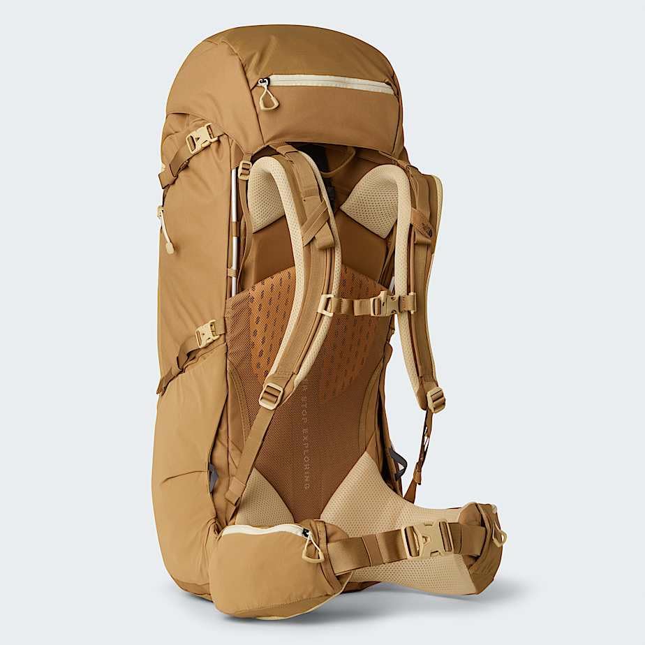 The North Face Terra 65 Backpack - Unisex Hiking Pack, Cinch-Top Opening with Zipper, Pole & Ice Axe Attachments, Utility Brown/Khaki Stone, Small/Medium - color: Utility Brown/Khaki Stone, size: Small-Medium