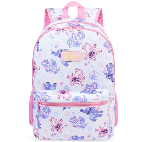 Get Trend Disney Stitch Kids Backpack for Girls, 18 inch Bookbag with Padded Straps, Travel School Bag, Girls Gifts (Multi Stitch) - color: Multi Stitch
