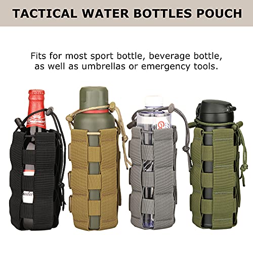 Molle Water Bottle Holder, Tactical Molle Water Bottle Pouch, Tactical Backpack Attachment Pouches - color: Brown
