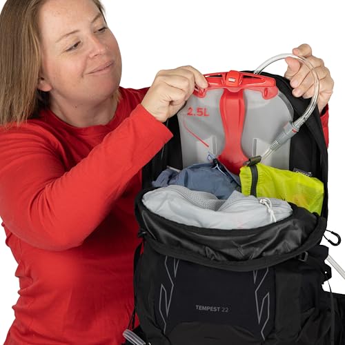 Osprey Tempest 22L Women's Lightweight Hiking Backpack - Small Daypack for Travel & Camping, Black/Coal Grey, Extended Fit - color: Black/Coal Grey, size: 22L - Extended Fit