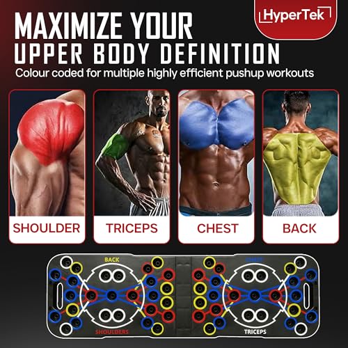 Hybertek 27 in 1 Pro Push Up Board | Multi Functional Foldable Push Up Stand for Strength Training, Fat Burning & Full Body Workout at Home | Muscle Training Push Up Bar Board for Men & Woman Fitness
