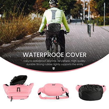 CXWMZY Fanny Packs For Women & Men Waist Pack Hip Bum Bag with Multi-Pockets Large Capacity Waterproof Casual Bum Bag for Disney Traveling Casual Cycling Running Hiking (Pink) - color: Pink