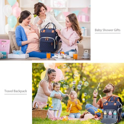 SHITIESHOU Diaper Bag Backpack Baby Bag, Baby Girl Boy Diaper Bag for Dad Mom with Pad, 16 Pockets, Pacifier Case, Large Diaper Bags Unisex for Travel (Blue) - color: Dark Blue1