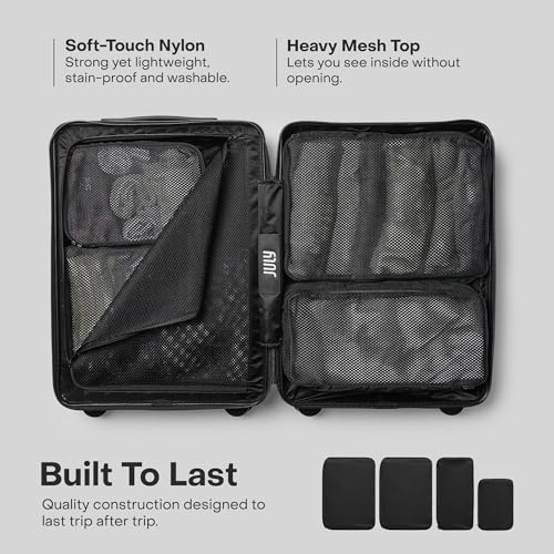 July Packing Cells, 4 Set Packing Cubes, Luggage Organizer Bags, Charcoal - color: Charcoal
