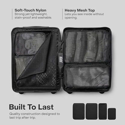 July Packing Cells, 4 Set Packing Cubes, Luggage Organizer Bags, Charcoal - color: Charcoal