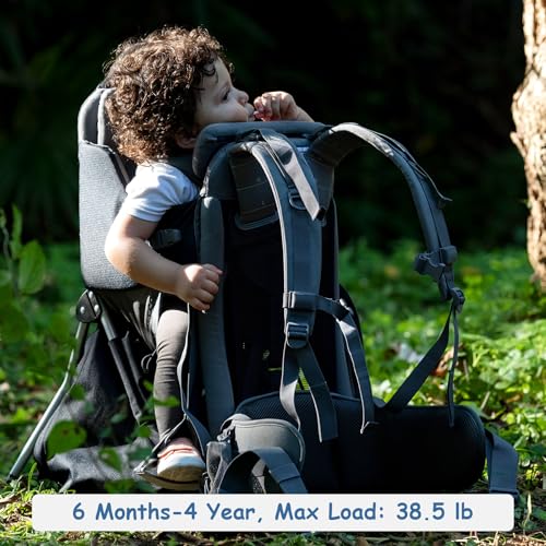Wipha Baby Backpack Carrier, Toddler Carrier with Canopy, Adjustable and Safe Hiking Backpack for Baby(Creeper III-Black) - color: CREEPER III-BLACK
