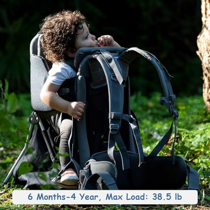 Wipha Baby Backpack Carrier, Toddler Carrier with Canopy, Adjustable and Safe Hiking Backpack for Baby(Creeper III-Black) - color: CREEPER III-BLACK