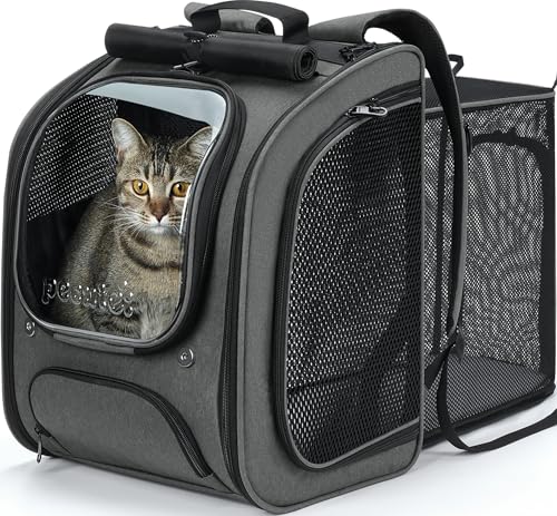 Pecute Cat Backpack Carrier,Cat Bubble,12.6" L x 10.2" W x 16.5" H,Gray - color: Gray(Expandable), size: 12.6"L x 10.2"W x 16.5"H