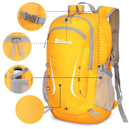 ZOMAKE Lightweight Packable Backpack 35L, Foldable Backpacks Water Resistant Collapsible Light Daypack for Hiking(Yellow) - color: Yellow B
