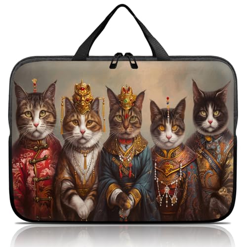 14 15 15.4 15.6 inch Laptop Handle Bag Computer Bag, Pouch Holder Notebook Sleeve Cover Soft Case Compatible for Dell,Lenovo,Toshiba HP, Asus Notebook-Handsome Cat - color: Handsome Cat