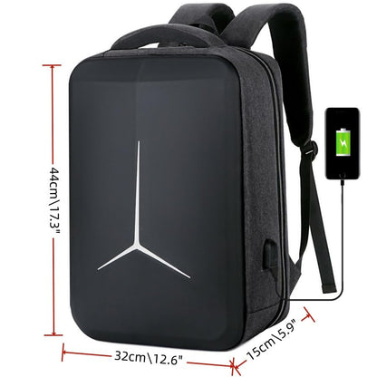 Hard Shell Business Backpack Travel Laptop backpack USB port backpack Daily laptop backpack Waterproof travel backpack (01#Grey) - color: 01#grey