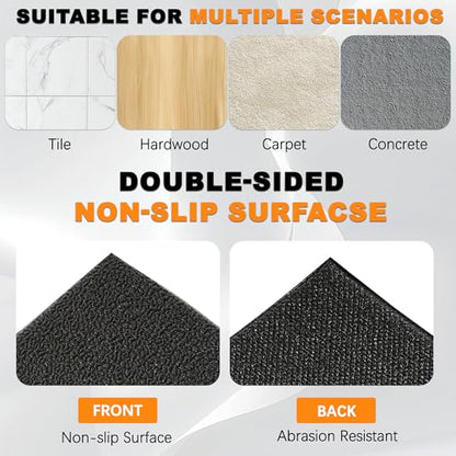 Fitvids Treadmill Mat 1/4" Thick Non-Slip Gym Mats Floor Protection Pad Compatible for Treadmills,Elliptical,Exercise Bikes,Stationary Cycles and Accessories - size: 48"Lx24"Wx0.25"H