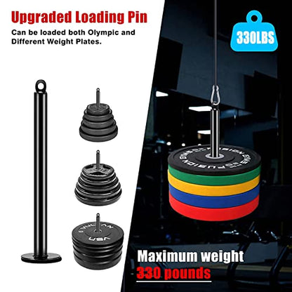 Taeku LAT Pulley System for Home Gym – Strength Training Fitness Equipment Cable Machine for Triceps, Biceps, Back & Shoulder Workouts - color: Bar