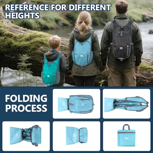 15L Foldable Hiking Backpack,Lightweight Packable Waterproof Machine Washable Daypack with Chest Strap,Small Folding Pack for Travel/Walking for Men&Women-0.52LB Blue - color: Blue