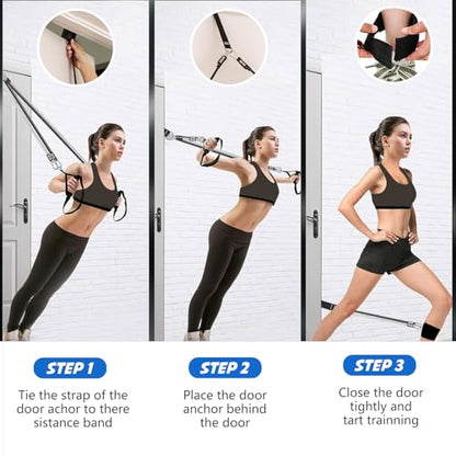 Bbtops Pilates Bar Kit with Resistance Bands,Pilates Bar with Stackable Bands Workout Equipment for Legs,Hip,Waist and Arm,Exercise Fitness Equipment for Women & Men Home Gym Yoga Pilates - color: Glossy Black