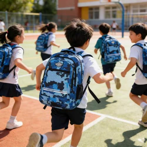 Blue Boy's schoolbag Teenage Middle School Students Bookbag Big Student Laptop Backpack For College Women Middle High School Teen Girls Bookbag Travel Daypack - color: Blue