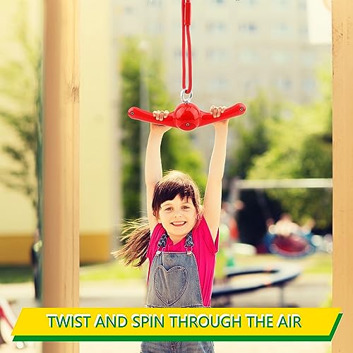 2 Pack Ninja Twist Swing 360° Handle Twist Playset Ninja Line Toys Jungle Gym Accessories for Kids Boys Girls Playground Backyard Swing Set Attachments