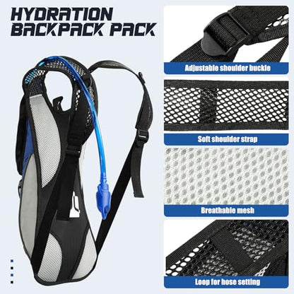 Buryeah 5 Pcs Hydration Backpack Pack with 5 Pcs 2l Water Bladder Lightweight Water Backpack for Men Women Running Cycling Biking Climbing Hiking, Hydro Pack for Adults