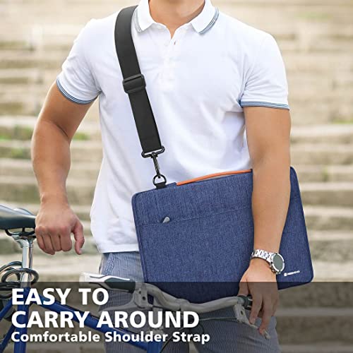 NIDOO Laptop Sleeve 15.6 inch Case Carrying Computer Bag Briefcase for 15.6" Lenovo Ideapad 330S / ThinkPad L590 E595 / 16" Legion 7 Gen 6 / Dell Inspiron 17 / HP Asus Samsung Acer Chromebook HP - color: Blue - Shoulder, size: 15.6 inch