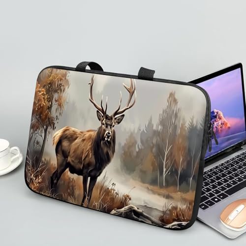 14 15 15.4 15.6 inch Laptop Handle Bag Computer Bag, Pouch Holder Notebook Sleeve Cover Soft Case Compatible for Dell,Lenovo,Toshiba HP, Asus Notebook-Autumn Elk - color: Autumn Elk