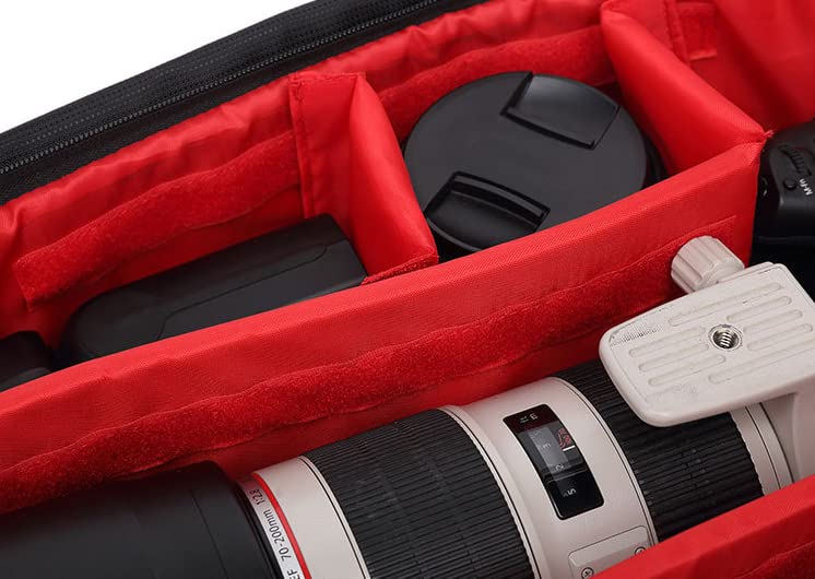 Waterproof SLR/DSLR Camera Backpack Shoulder Bag Travel Case For Canon Nikon Sony Digital Lens (Large, Red) - color: Red, size: Large