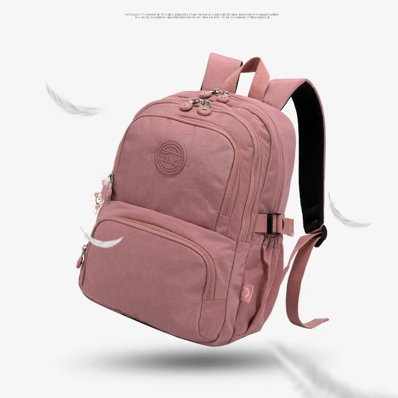 Backpack School Bag Secondary Rucksacks Teenage Student Durable Heavy Duty Large Kids Bookbags Waterproof, Pink, 31x14x42cm - color: Pink, size: 31x14x42cm