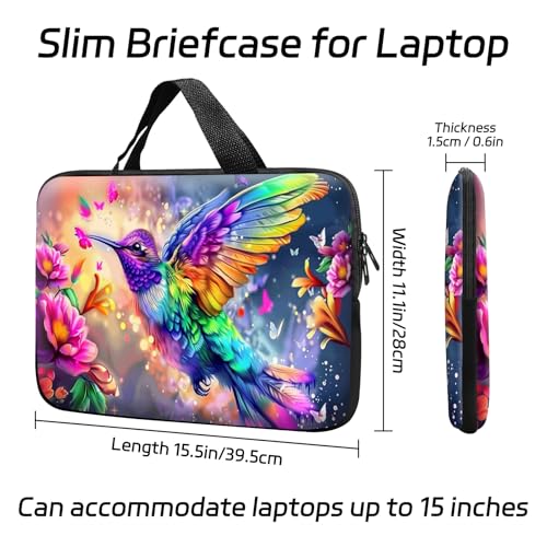 14 15 15.4 15.6 inch Laptop Handle Bag Computer Bag, Pouch Holder Notebook Sleeve Cover Soft Case Compatible for Dell,Lenovo,Toshiba HP, Asus Notebook-Colorful Hummingbirds - color: Colorful Hummingbirds