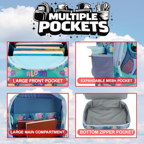 BIOWORLD Womens Kid Lilo & Stitch Backpack Set (Little Kid/Big Kid) Purple Onesize - color: Set Lilo & Stitch Purple, size: 16 Inches